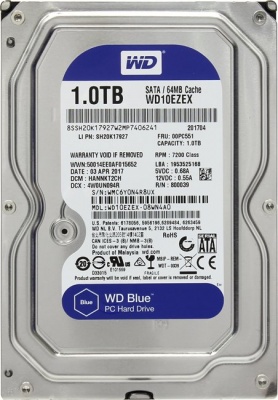 Накопитель HDD SATA 3.5" 1Tb 6Gb/s 7200rpm 64Mb WD Blue <WD10EZEX> 
