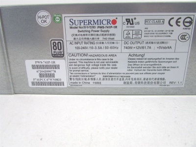 Блок питания SuperMicro Ablecom < PWS-741P-1R> 740W Hot-Swap, для корпусов SuperMicro