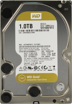 Накопитель HDD SATA 3.5" 1Tb 6Gb/s 7200rpm 128Mb WD Gold < WD1005FBYZ > 